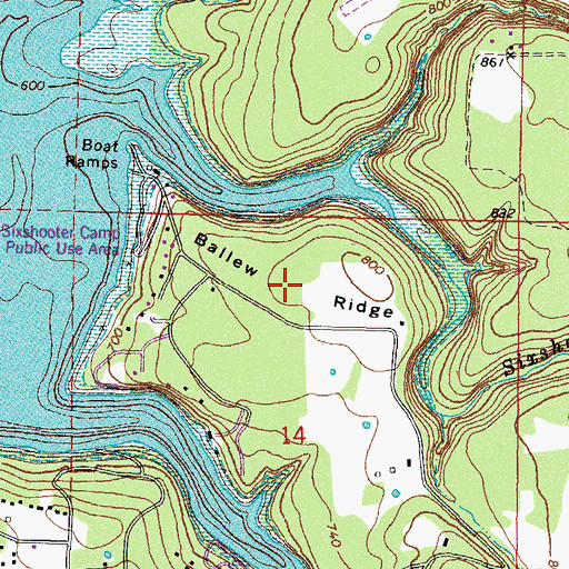 Topographic Map of Ballew Ridge, OK
