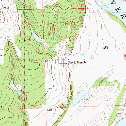 Topographic Map of Bar L Ranch, OK