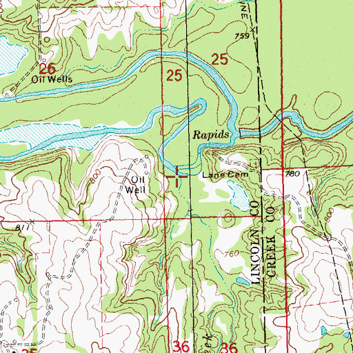 Topographic Map of Barby Creek, OK
