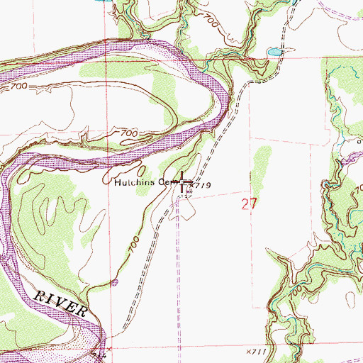 Topographic Map of Baum, OK