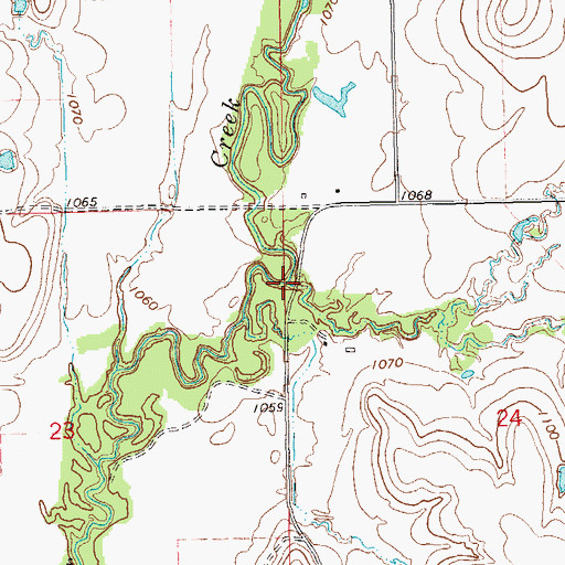 Topographic Map of Bayliss Creek, OK