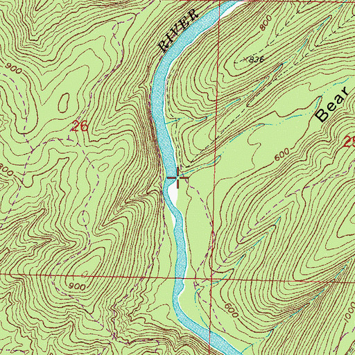 Topographic Map of Bear Canyon, OK