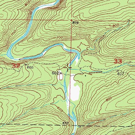 Topographic Map of Bear Creek, OK
