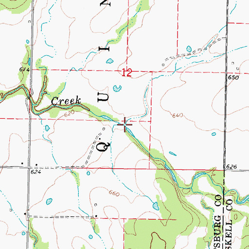 Topographic Map of Bear Creek, OK