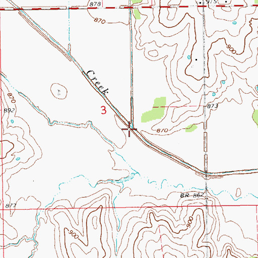 Topographic Map of Bear Creek, OK