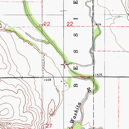 Topographic Map of Bear Creek, OK