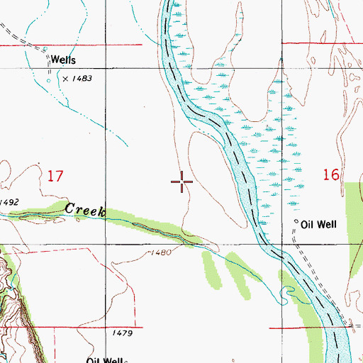 Topographic Map of Bear Creek, OK
