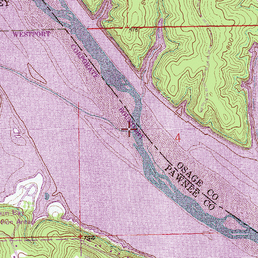 Topographic Map of Bear Creek, OK