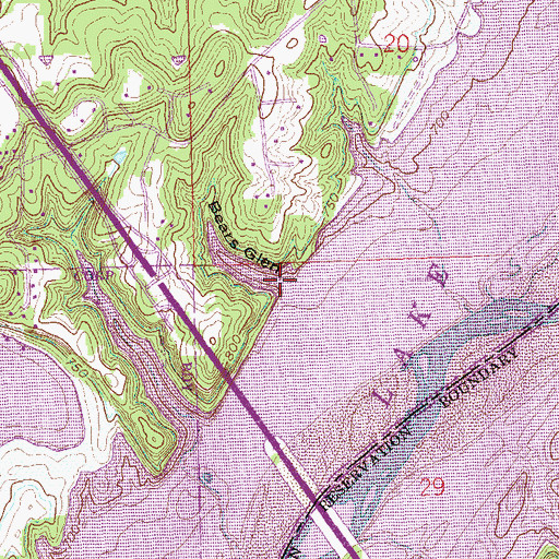 Topographic Map of Bears Glen, OK