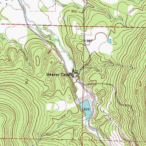 Topographic Map of Beaver Cemetery, OK
