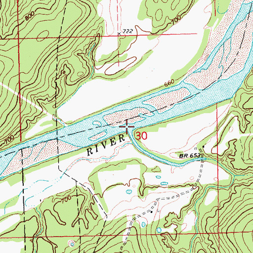 Topographic Map of Beaver Creek, OK