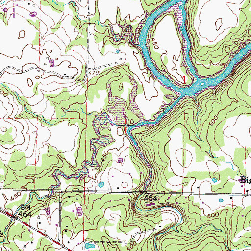 Topographic Map of Beaver Creek, OK