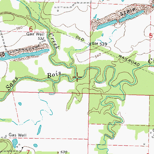 Topographic Map of Beaver Creek, OK