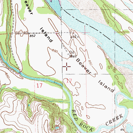 Topographic Map of Beaver Island, OK