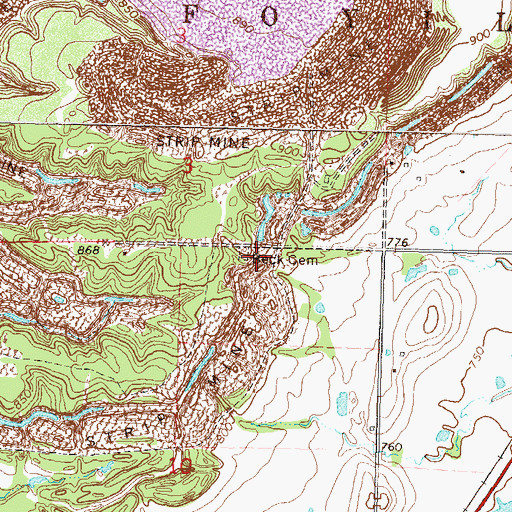 Topographic Map of Beck Cemetery, OK