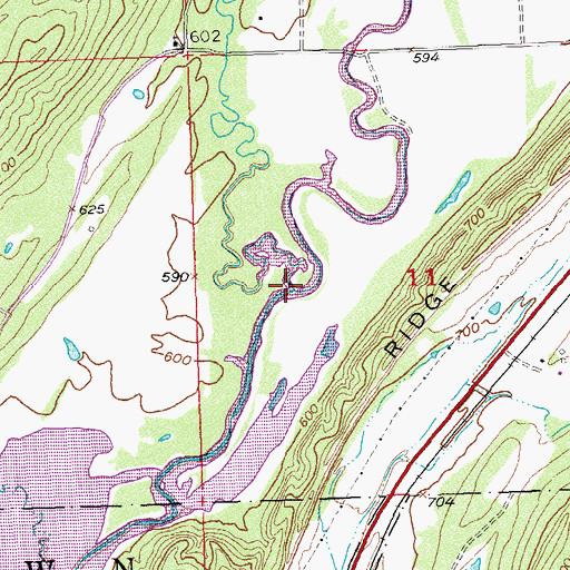 Topographic Map of Beck Creek, OK