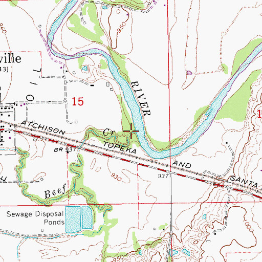 Topographic Map of Beef Creek, OK