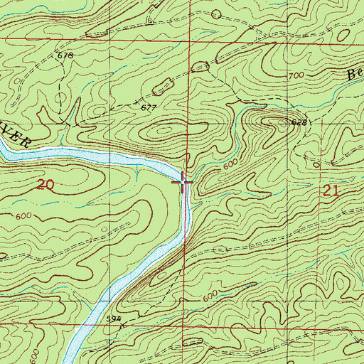 Topographic Map of Beeman Creek, OK