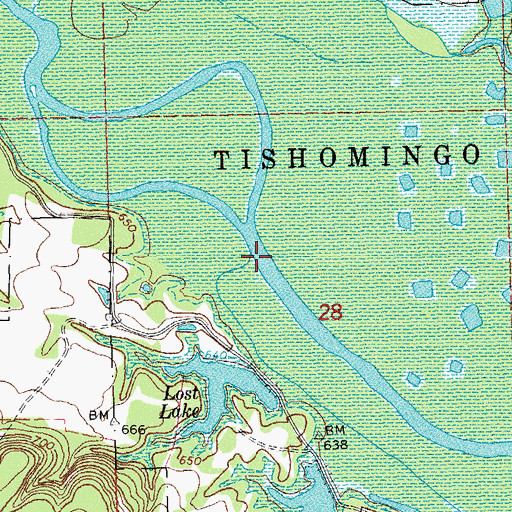 Topographic Map of Bell Creek, OK