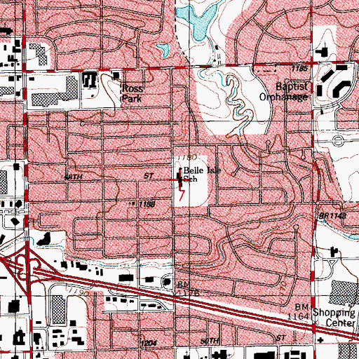 Topographic Map of Belle Isle Enterprise School, OK