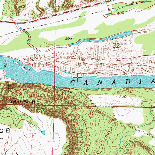 Topographic Map of Belle Starr Creek, OK
