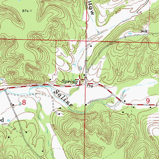 Topographic Map of Ben Smith Hollow, OK