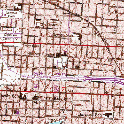Topographic Map of Benedict Park, OK