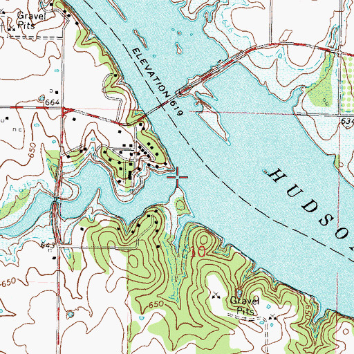 Topographic Map of Benge Branch, OK