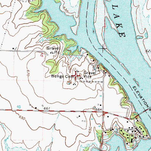 Topographic Map of Benge Cemetery, OK