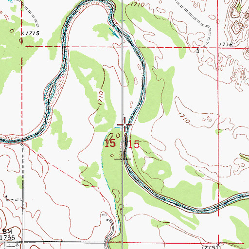 Topographic Map of Bent Creek, OK