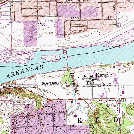 Topographic Map of Berryhill Creek, OK