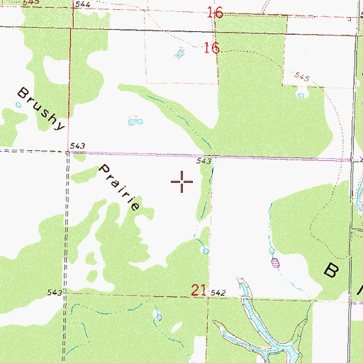 Topographic Map of Big Bottom, OK