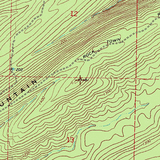 Topographic Map of Big Caney Mountain, OK