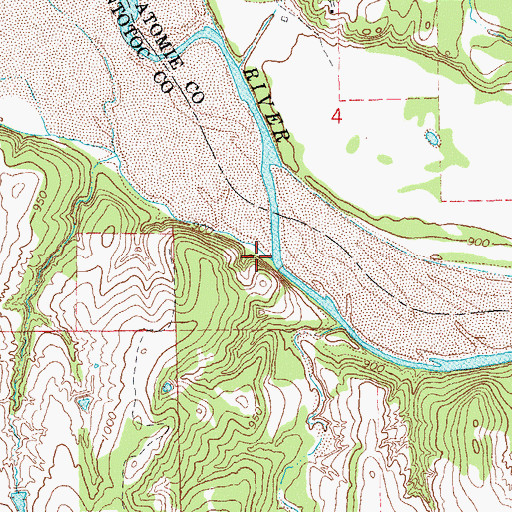 Topographic Map of Big Creek, OK