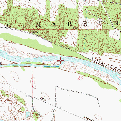 Topographic Map of Big Creek, OK