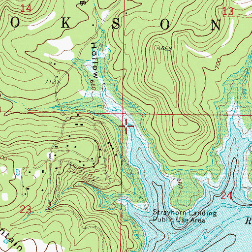 Topographic Map of Big Hollow, OK