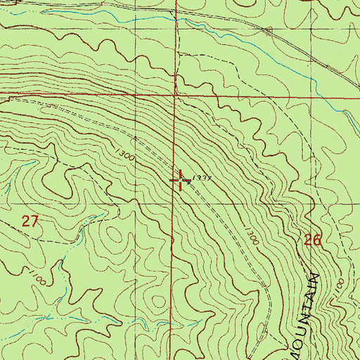 Topographic Map of Big Horseshoe Mountain, OK