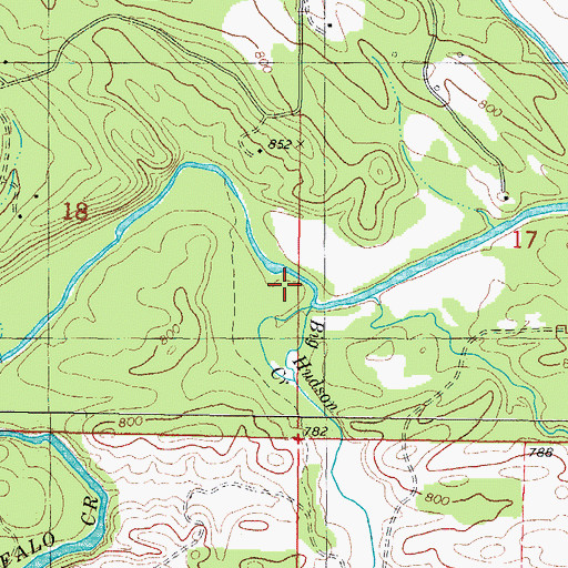 Topographic Map of Big Hudson Creek, OK