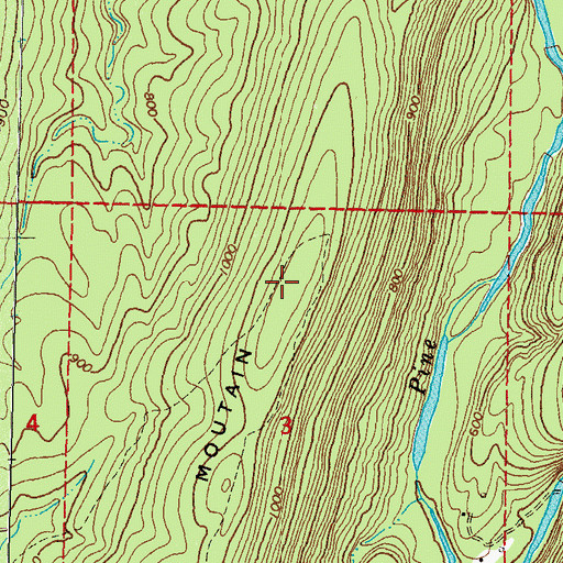 Topographic Map of Big Mountain, OK