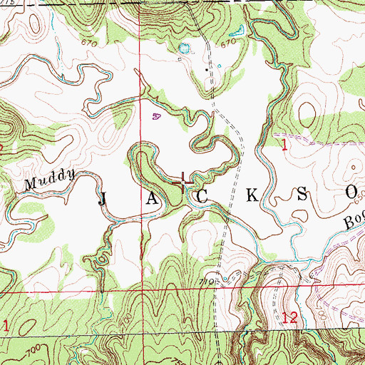 Topographic Map of Big Sandy Creek, OK