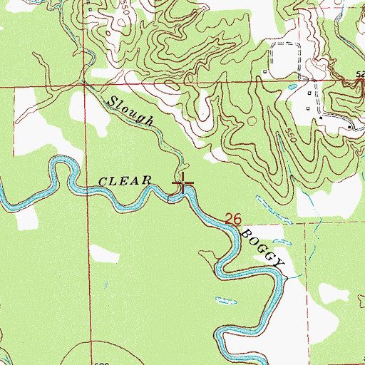 Topographic Map of Big Slough, OK