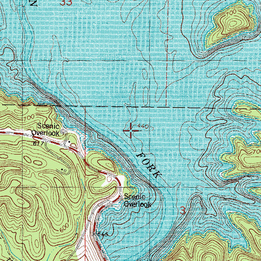 Topographic Map of Biggam Creek, OK