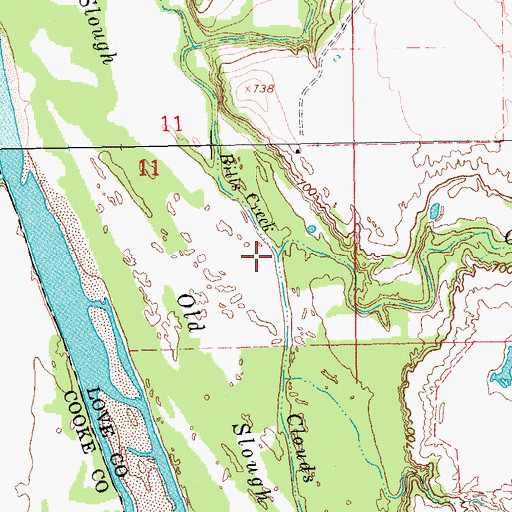 Topographic Map of Bills Creek, OK