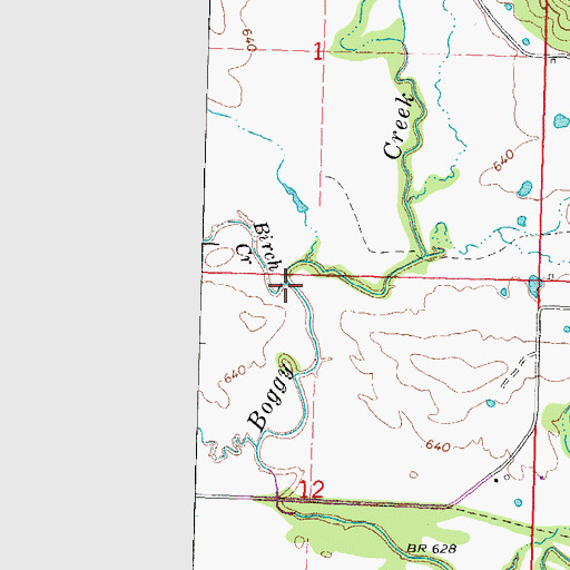 Topographic Map of Birch Creek, OK