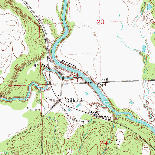 Topographic Map of Birch Creek, OK