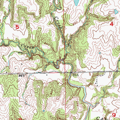 Topographic Map of Bird Creek, OK