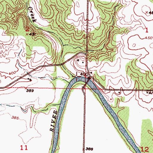 Topographic Map of Bird Creek, OK