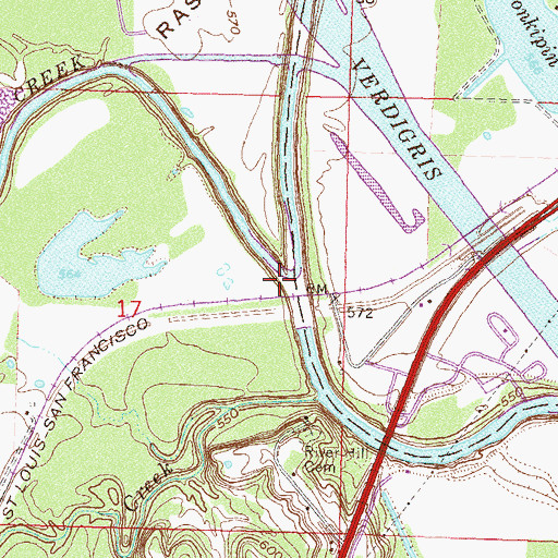 Topographic Map of Bird Creek, OK