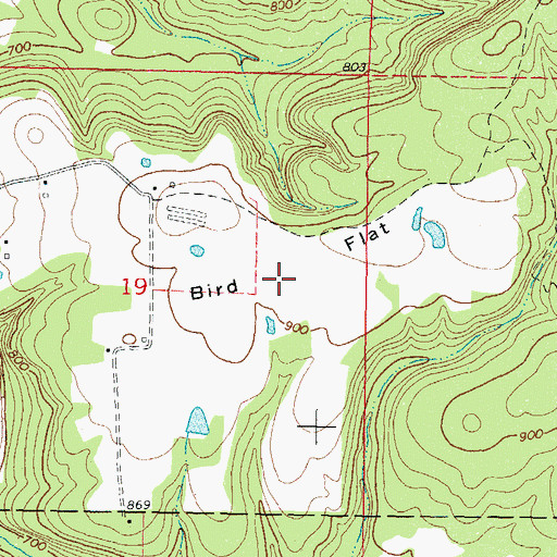 Topographic Map of Bird Flat, OK
