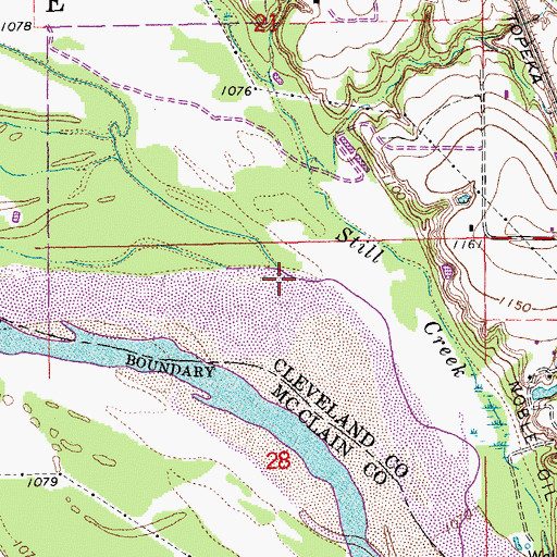 Topographic Map of Bishop Creek, OK